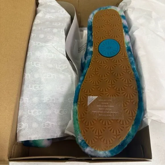 New Ugg Oh Yeah Marble Slide Slipper Sandals Aquatic Blue - Picture 5 of 6